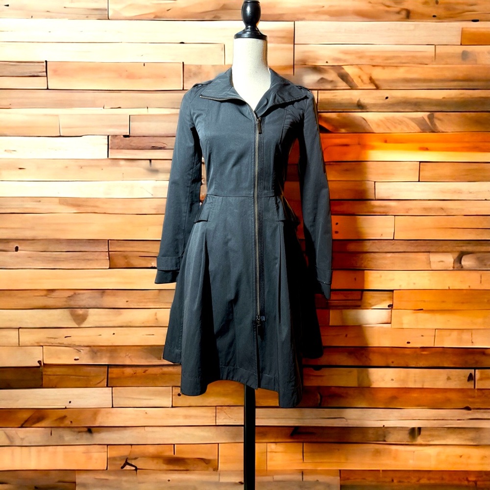 Armani Exchange Dress Jacket with Zipper and Pockets Trench Coat